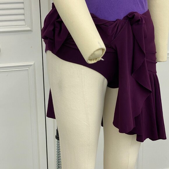 Short Dance Full Skirt Sz. S Violet Purple with Dance Pants Unbranded - Picture 5 of 10